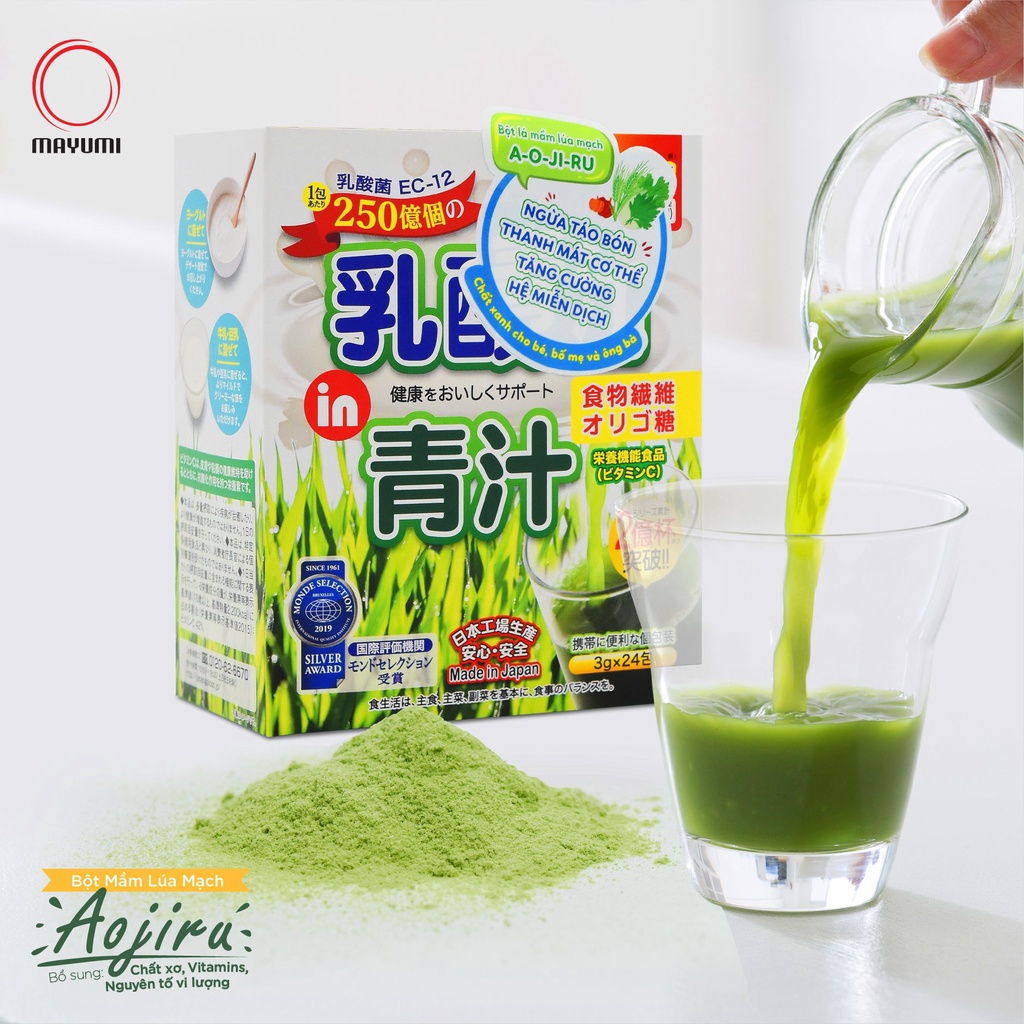 Bột mầm lúa mạch Aojiru lợi khuẩn 72g