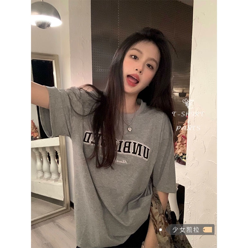 Áo Thun Dáng Rộng In Chữ Thời Trang Mùa Hè Dành Cho Nữ