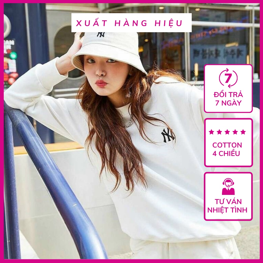 Set bộ thun nỉ sweater NY MLB xuất xịn bộ đùi dài tay vnxk nỉ da cá