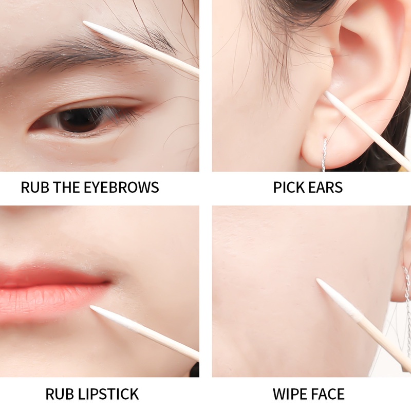 Bộ 100 Que Gỗ Đầu Nhọn Kích Thước Nhỏ/Cọn Dùng Một Lần Hỗ Trợ Nối Mi/ Nối Mi