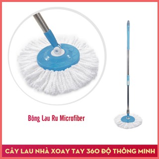 Cây Lau Nhà Chính Hãng Cán Inox Mâm Nhựa Xoay 360 Độ Đánh Bay Mọi Vết Bẩn