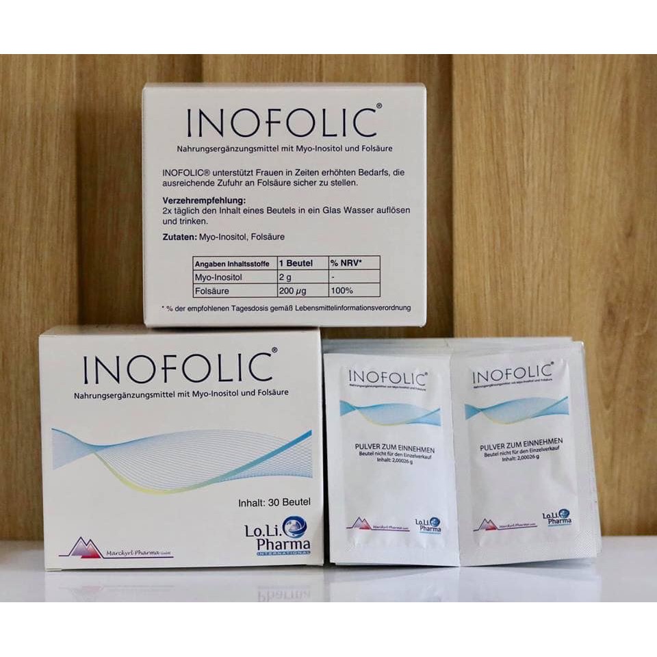 Kèm bill Inofolic Hộp 30 gói hàng nội địa Đức