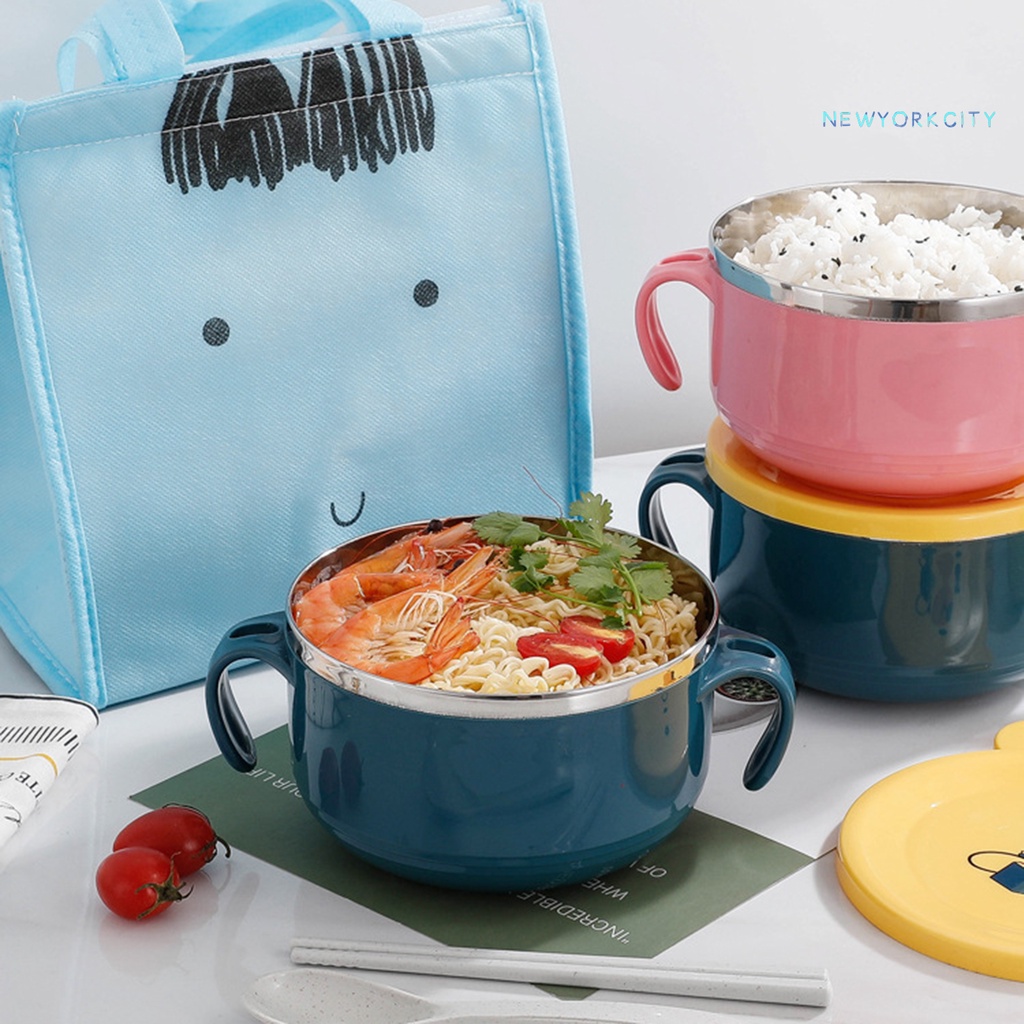 1 Bộ Tô Ăn Mì Bằng Thép Không Gỉ Thân Thiện Với Môi Trường