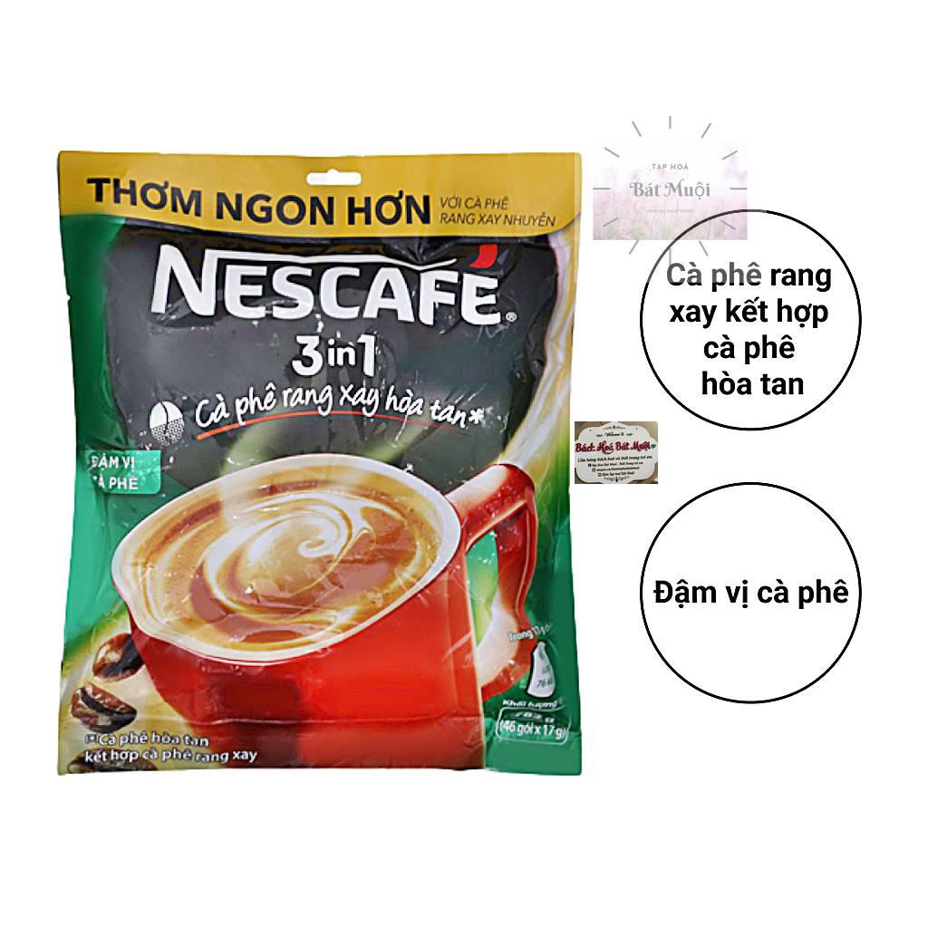 Cà phê sữa NesCafé 3 in 1 đậm vị cà phê 782g (46 gói x 17g)