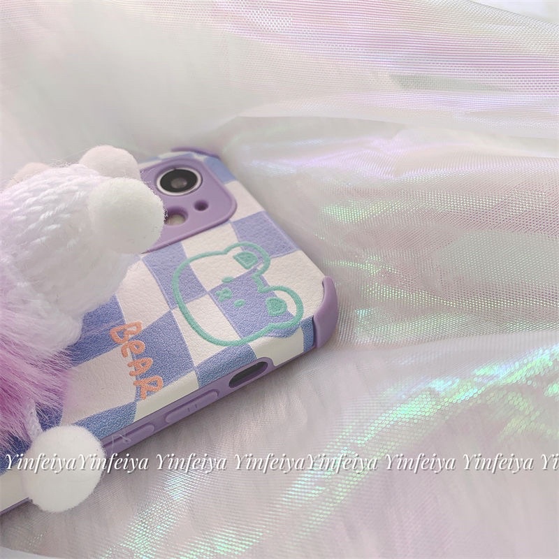 Ốp Iphone kèm gấu cute 13 Pro Max/13/13 Pro/12 Pro Max/12/12 Pro/11 Pro Max/11/Xs Max/X/Xs/8 Plus/7 Plus