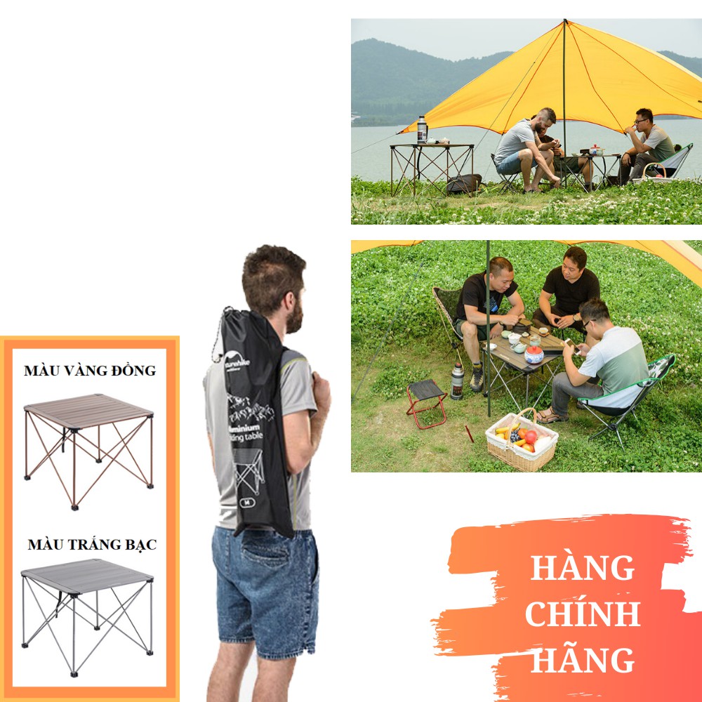 [CHÍNH HÃNG] Bàn Nhôm Gấp Dã Ngoại, Đi Phượt, Cắm Trại Xách Tay NatureHike NH16Z016-L, Siêu Nhẹ, Siêu Bền