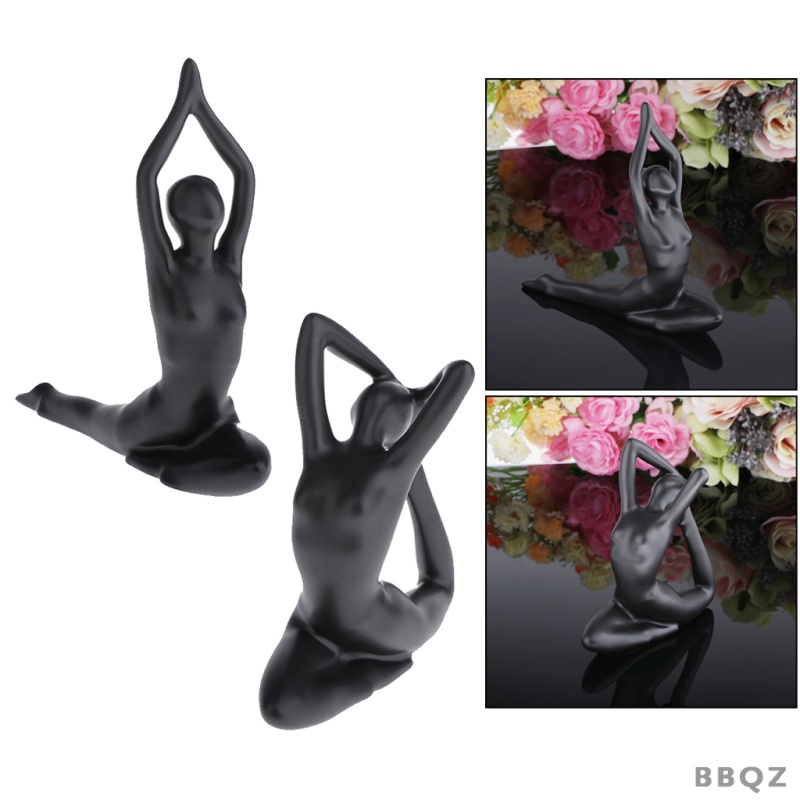 Bộ 2 tượng cô gái tập yoga dùng để trang trí văn phòng
