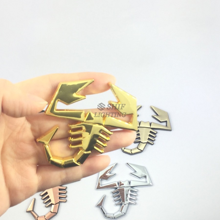 Logo kim loại hình bò cạp dán trang trí xe hơi Fiat Abarth