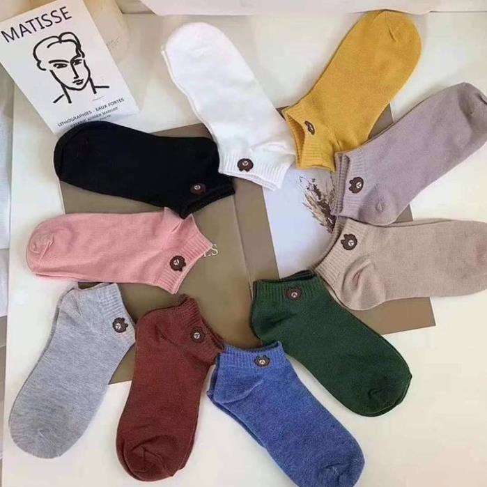 Set 10 đôi tất gấu Brown Nam Nữ Unisex thời trang LOẠI 1 đẹp dầy dặn giá rẻ Herbagstore