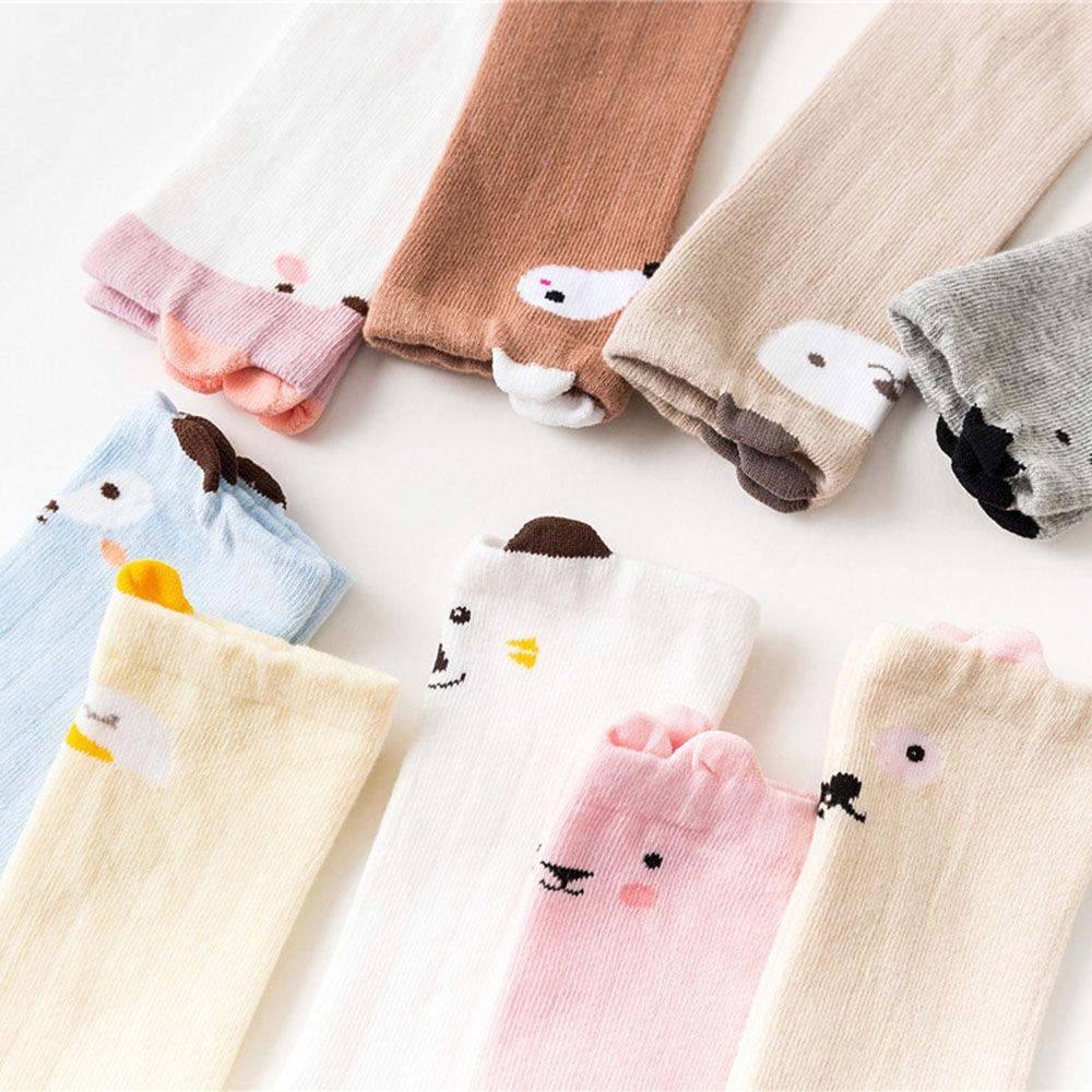 Vớ Giữ Ấm Chân Dạng Lưới Mỏng Dài Đến Đầu Gối Không Trơn Họa Tiết Hoạt Hình Dễ Thương Cho Bé Trai Và Bé Gái