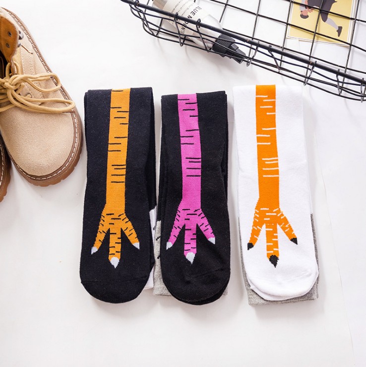 Tất Cotton Cổ Cao In Hình 3d Ngộ Nghĩnh