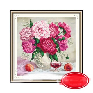Tranh thêu chữ thập Bình Hoa Mẫu Đơn 31502 (60*60cm) chưa thêu