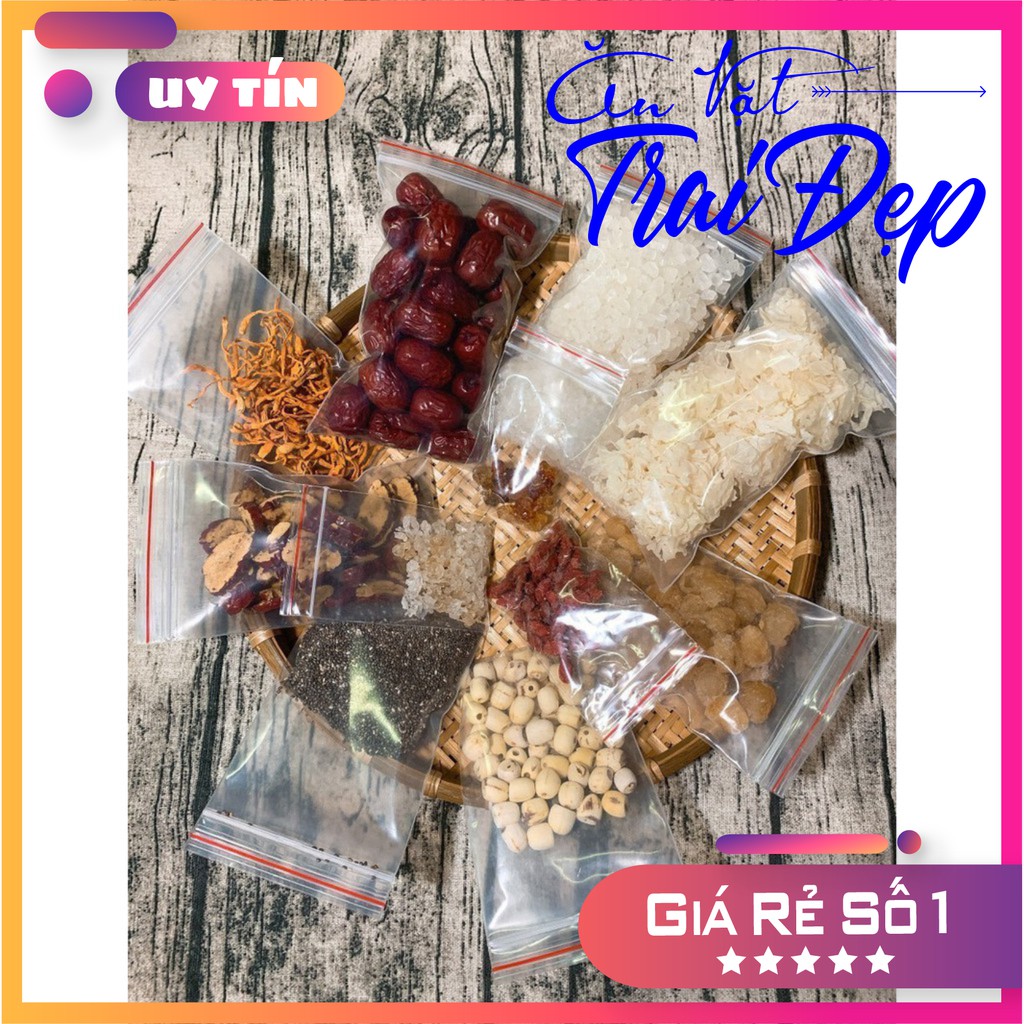 Set Chè Dưỡng Nhan Cao Cấp 11 Món 400G Nấu Được 15 Chai - Trai Đẹp Snack | BigBuy360 - bigbuy360.vn