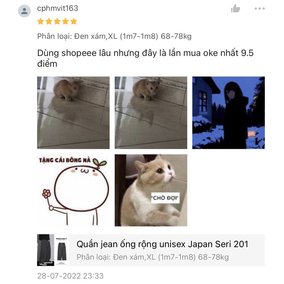 Quần jean ống rộng unisex Japan Seri 201