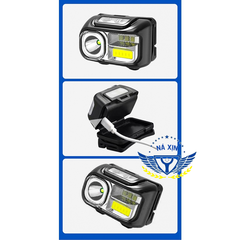 [Deal Sốc] Đèn Pin Đội Dầu - Đèn Pin Siêu Sáng Tích Điện Chống Nước - 6 Chế Độ Sáng Phối Hợp - Kết Hợp Cảm Ứng [DD01]