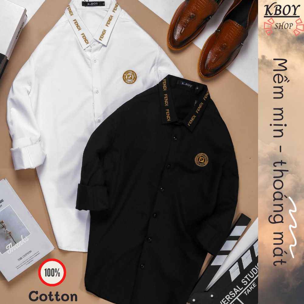 Áo Sơ Mi Nam ⚡FREE SHIP⚡Áo sơ mi công sở tay dài cotton - Áo sơ mi kiểu nam, phối họa tiết cao cấp - 6502 | BigBuy360 - bigbuy360.vn