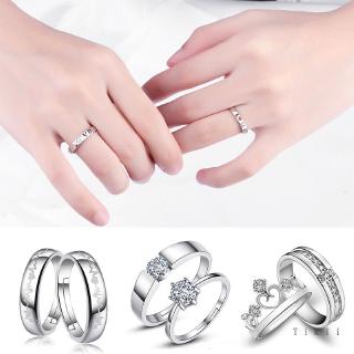Nhẫn nữ mạ bạc 925 đính kim cương cho cặp đôi