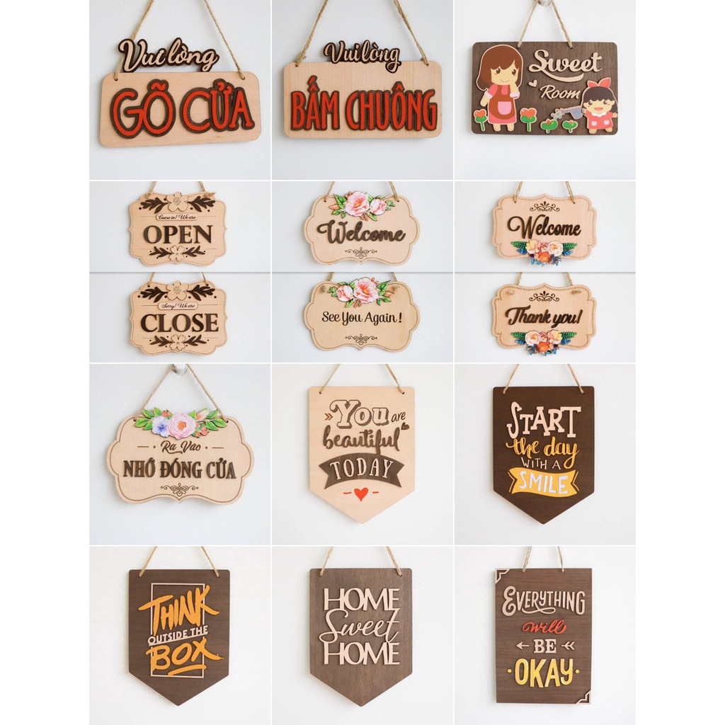 BIỂN GỖ TRANG TRÍ NHÀ CỬA