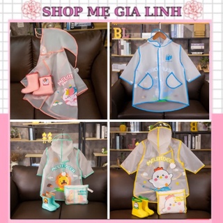 Áo mưa cho bé ủng giày đi mưa hoạ tiết hươu đáng yêu