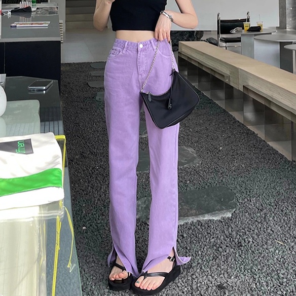 Quần jean SUXI lưng cao ống rộng thời trang xuân hè cá tính dành cho nữ