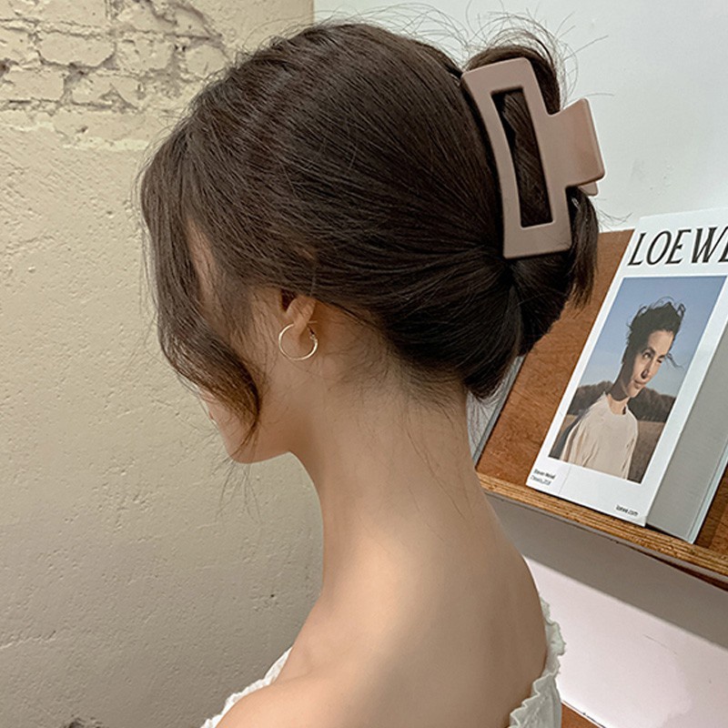 Kẹp càng cua nhựa hình chữ nhật một màu thời trang xinh xắn