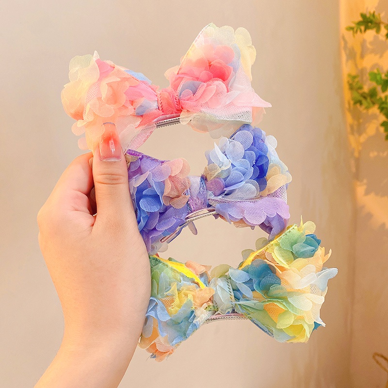 Kẹp Tóc Nơ Hoa 3D Dễ Thương Cho Bé Gái