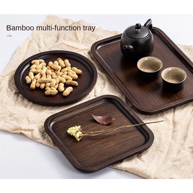 Khay Đựng Trà/Trái Cây/Bánh Mì/Đồ Nướng Bằng Gỗ Cây Óc Chó Màu Sắc