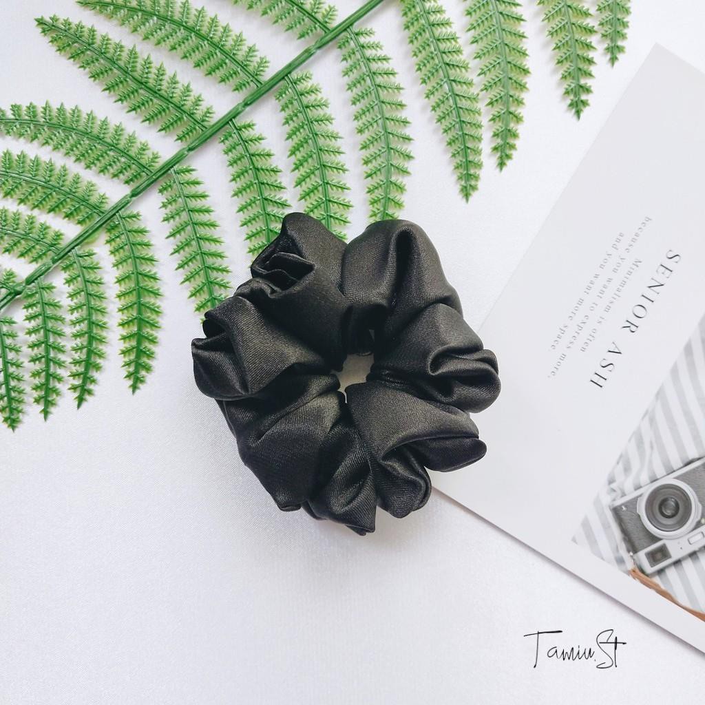 Scrunchies - Cột tóc scrunchie vải lụa bóng - Size nhỏ 8cm