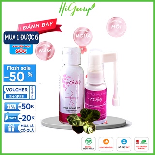 Xịt phụ khoa thảo dược + Dung dịch vệ sinh phụ nữ thảo dược HI LADY - Đánh tan viêm nhiễm phụ khoa