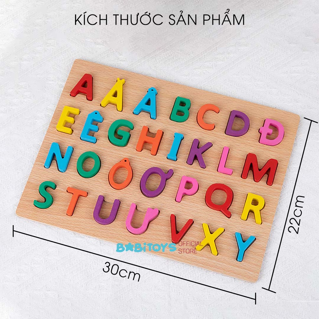 Bảng chữ cái nổi Tiếng Việt, bảng số nổi và phép tính 30x22cm cho bé, bảng gỗ nổi học chữ số