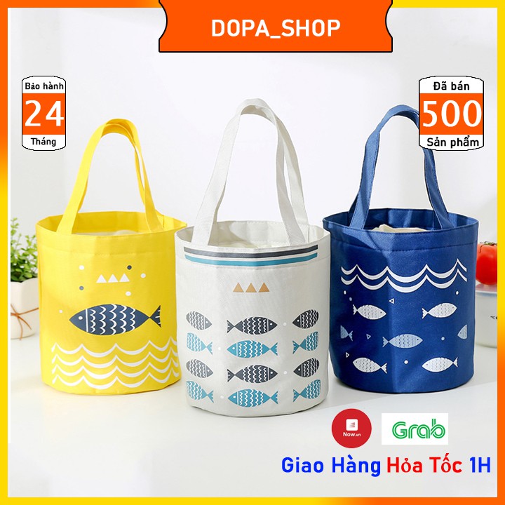 Túi đựng hộp cơm giữ nhiệt hình cá cute - DOPA