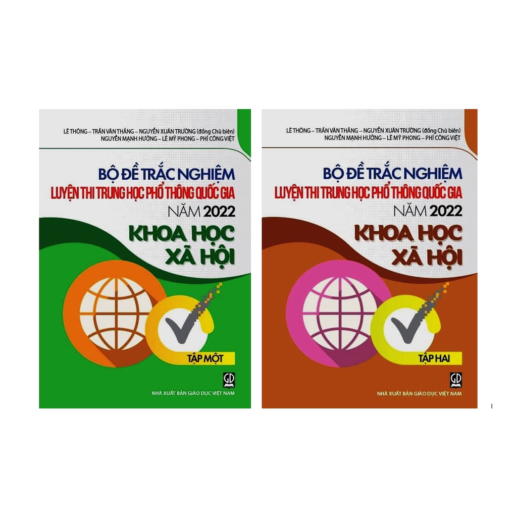 Sách - Combo Bộ đề trắc nghiệm luyện thi Trung Học Phổ Thông quốc gia năm 2022 bộ môn Khoa học xã hội (Tập 1 + Tập 2)