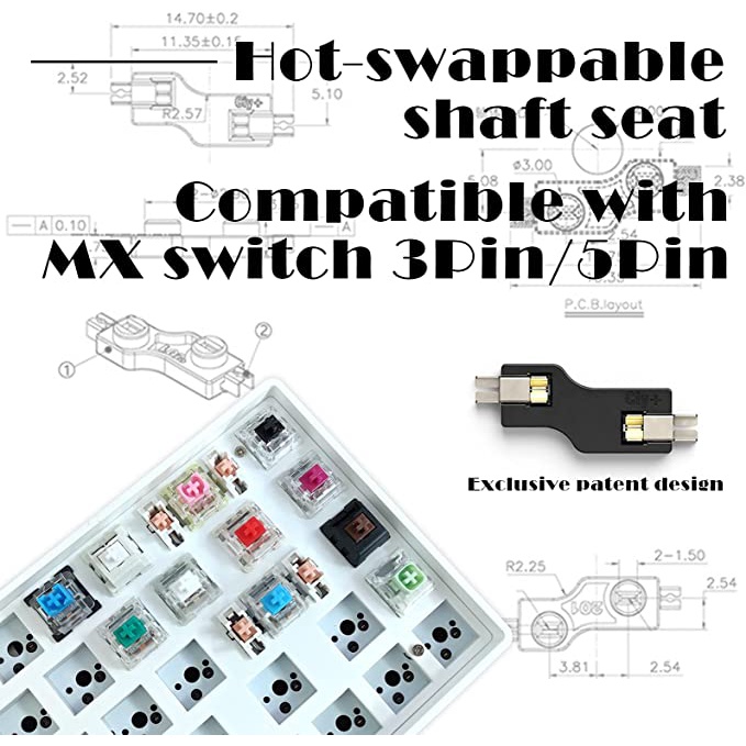 Kit phím cơ CIY Tester 68 / GK68 - Hotswap 5pin / Bluetooth 5.0 / Wireless 2.4Ghz