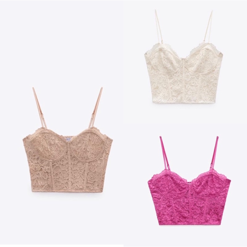 Áo bra/lace top Zara auth newtag có sẵn