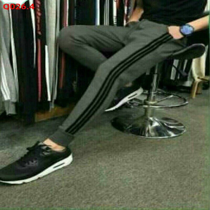 [ SIÊU PHẨM MỚI ] QUẦN THỂ THAO NAM PHỐI 3 SỌC NHIỀU MÀU dáng dài JOGGER vải thun NỈ đen ĐỎ XÁM có túi Q056