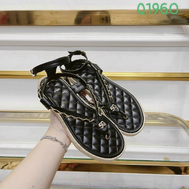 FREESHIP GIÀY SANDAL NỮ XỎ NGÓN DÂY XÍCH 5G DA MỀM ÊM CHÂN ( Form bé đặt tăng 1 size)