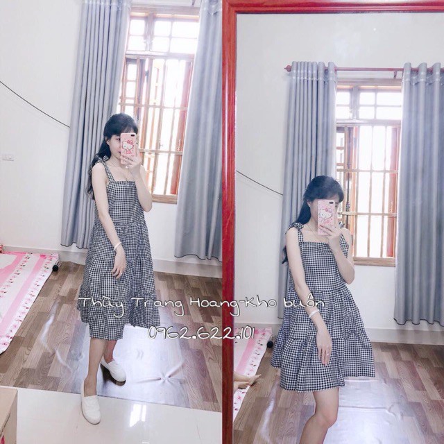 [ Mã FAMAYWA2 giảm 10K đơn 50K] [SIÊU HOT] Váy BabyDoll Kẻ Có Dây Buộc | BigBuy360 - bigbuy360.vn