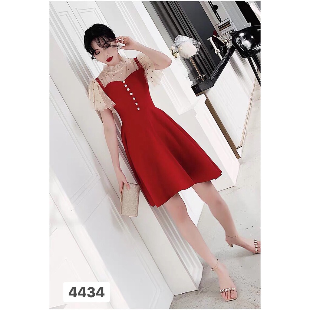 4434 - Đen - XL,2x Đầm BIG SIZE xòe phối lưới - Tiệc tiec  - SALE | BigBuy360 - bigbuy360.vn