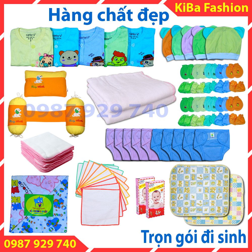Trọn Bộ 86 món đồ dùng đi sinh trọn gói cho bé trai bé gái sơ sinh từ 2-6kg | combo mẹ đinh sinh tron gói