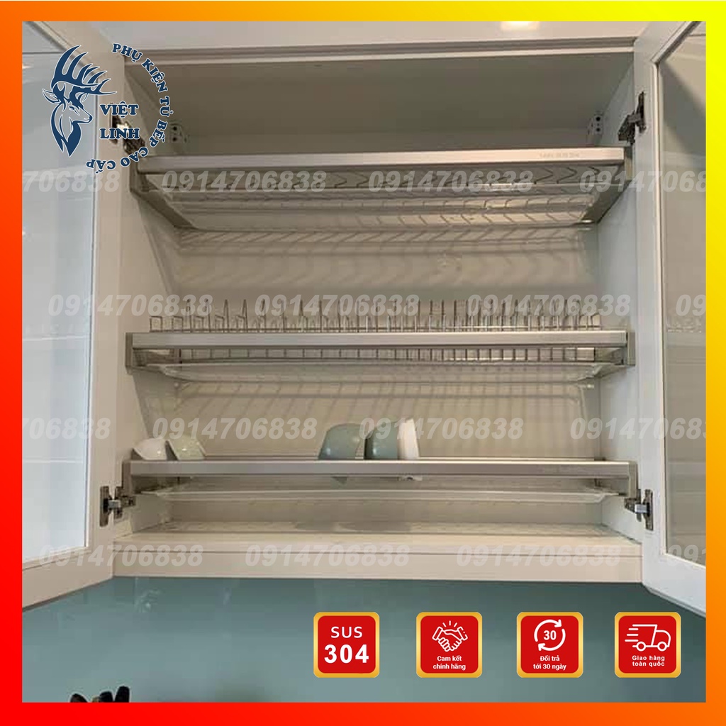 Giá Úp Bát Đĩa Cố Định 2&3 Tầng Inox 304 100% (Bảo Hành Chính Hãng, Hỗ Trợ Lắp Đặt)