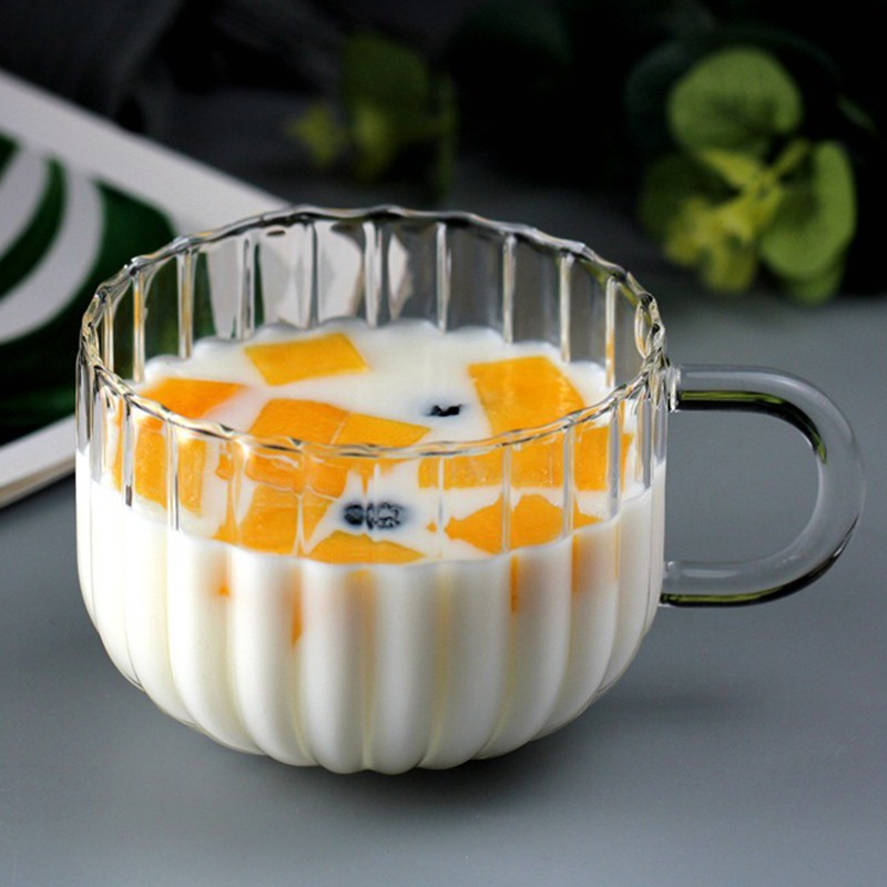Cốc thủy tinh chịu được nhiệt độ cao sức chứa lớn có tay cầm tiện lợi