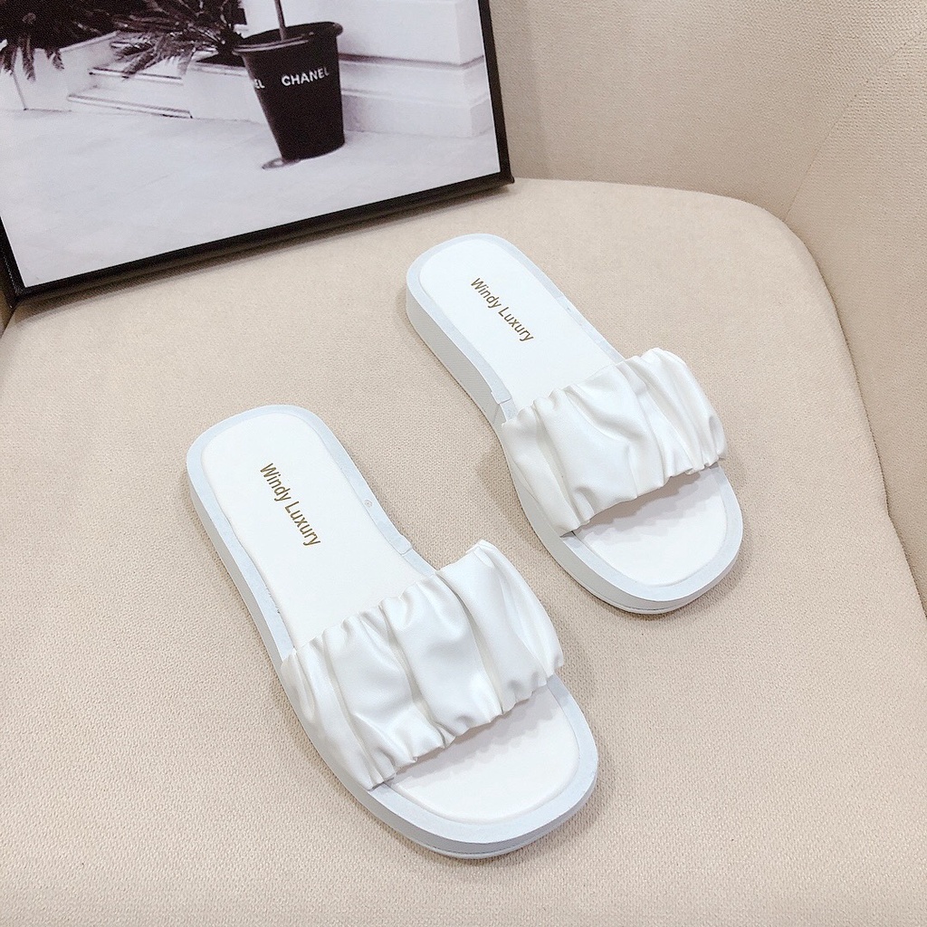 Dép bản ngang nhúm 2p đế đúc cao cấp chất da chuẩn xịn - Chị Chảnh Store