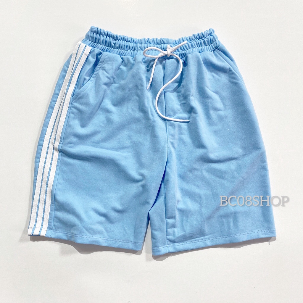 Quần Short Nữ 3 Sọc Thun Unisex Phối Dây Màu Ulzzang BC150