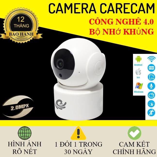 Camera Ip Wifi CareCam YH200 Độ Phân Giải 2.0Mpx - Xoay Theo Chuyển Động - Phần mềm carecam
