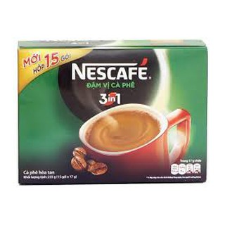 Cà phê hòa tan Nescafé 3in1 Đậm vị Cafe 255g (17gx15 gói)