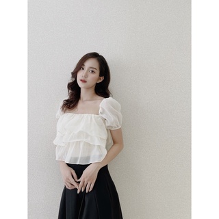 Áo Solie Top by Joie des Roses xếp li nơ sau vải tơ cao cấp