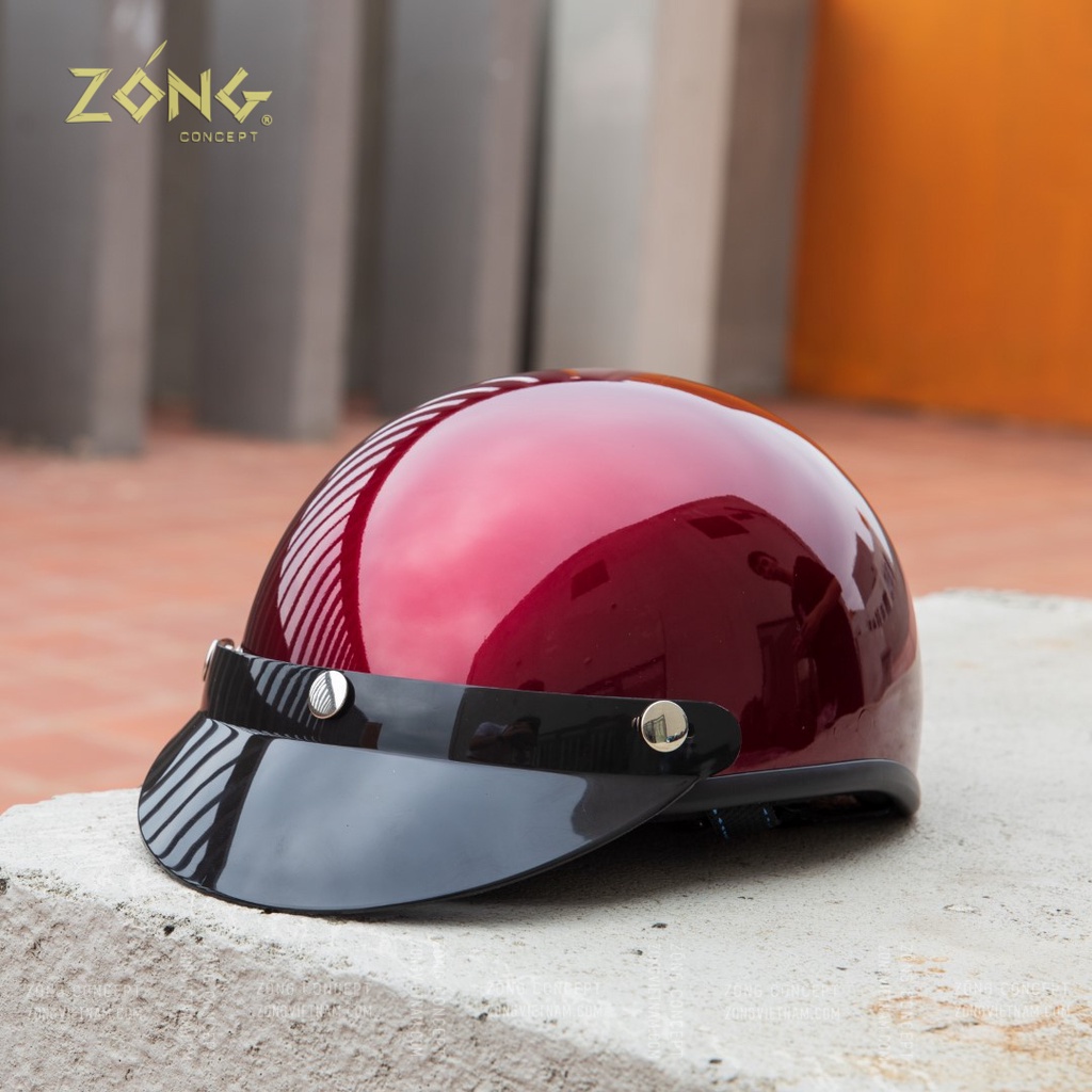 Mũ bảo hiểm nửa đầu cao cấp HRA – Màu trơn chưa kèm kính