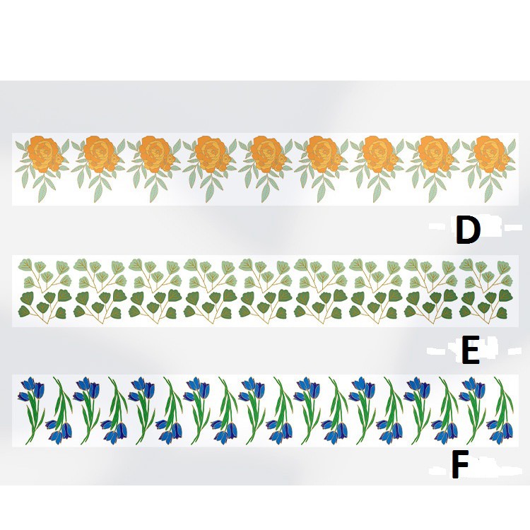 Hình dán dải hoa Hisome dùng để trang trí sổ tay bullet journal M172