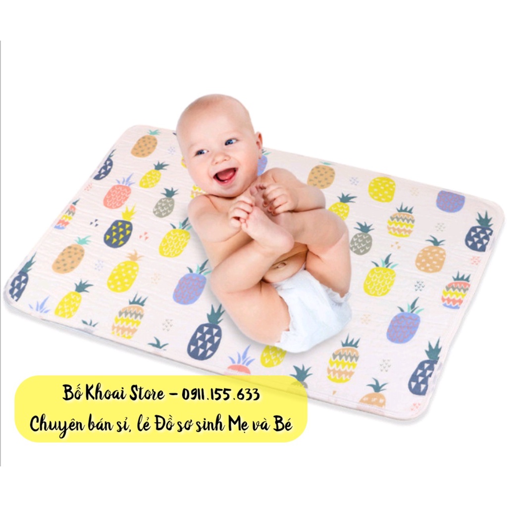 Tấm lót chống thấm Organic 6 lớp - Tấm lót thay bỉm 50*70cm - Bố Khoai Store