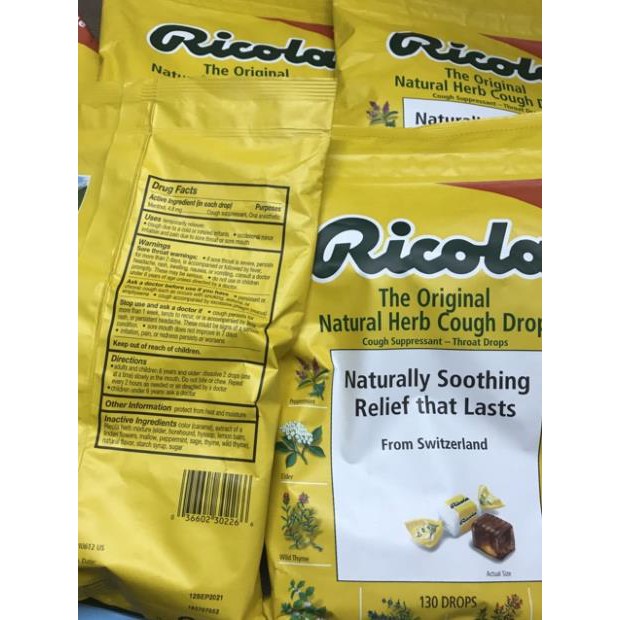 Kẹo Ricola Original 130 viên của Mỹ